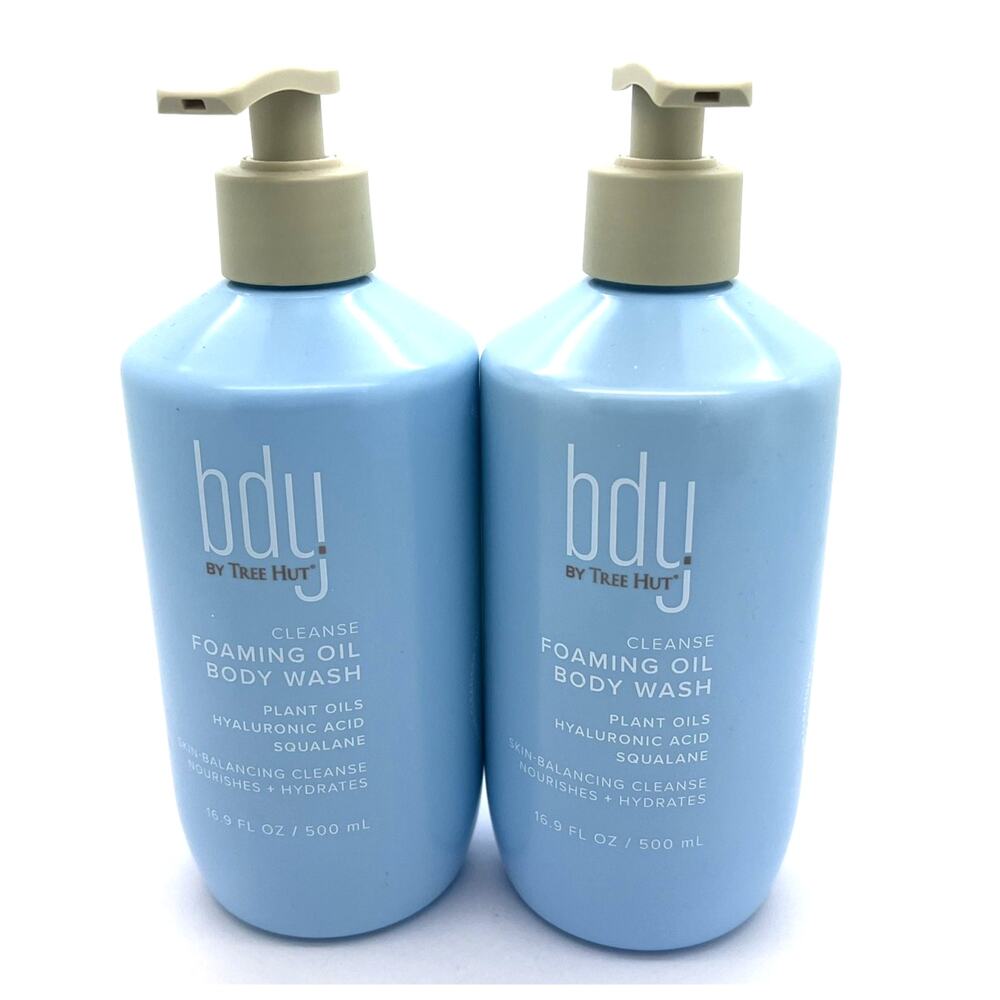 Lot of 2 - BDY by Tree Hut FOAMING OIL BODY WASH 16.9 oz NEW Pump Bottles